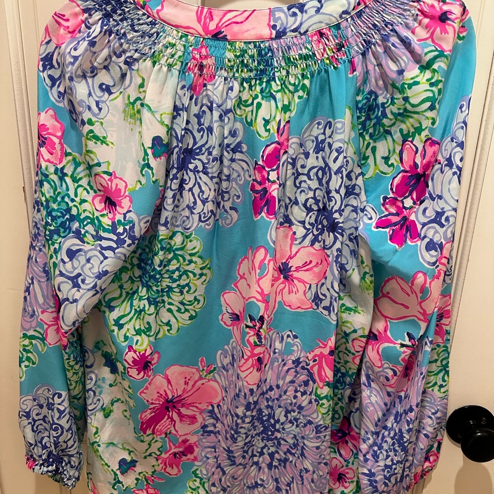 Vibrant Floral Top - Elsa Blue & Pink - Picture 3 of 3